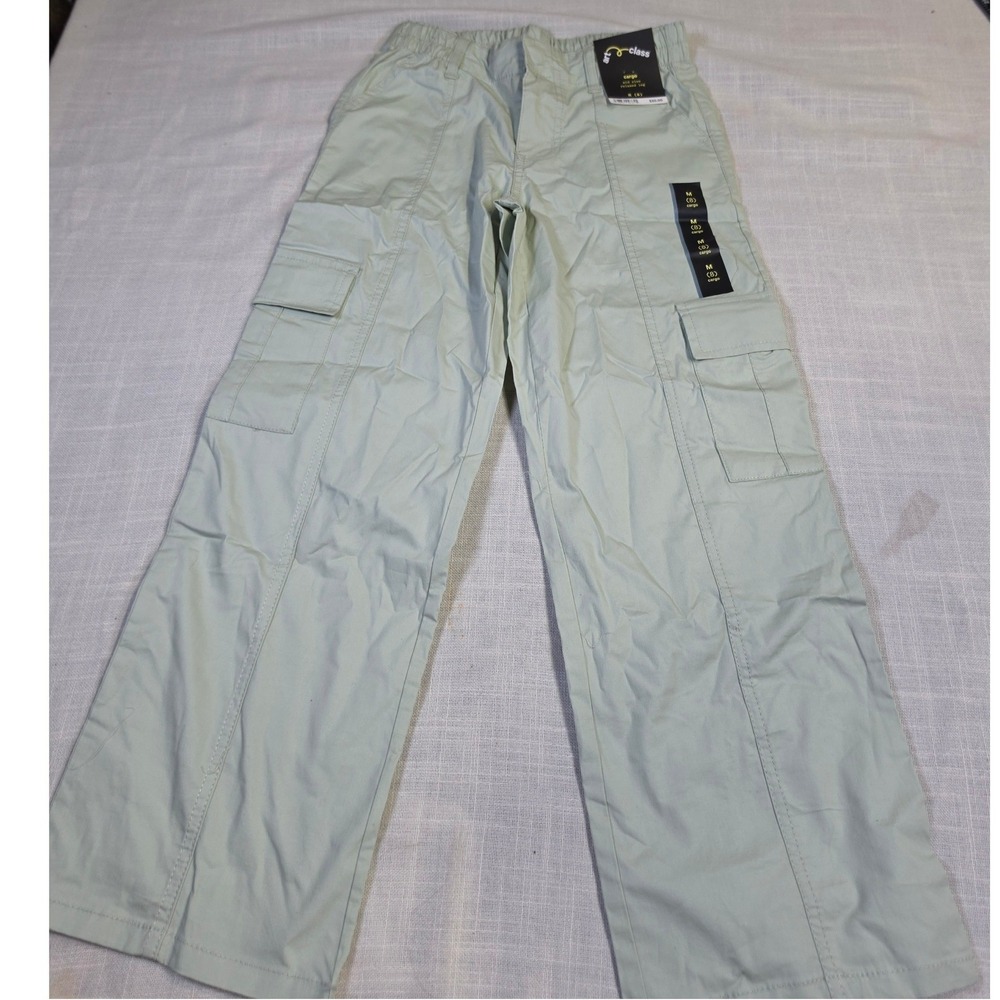 Art Class Girls Cargo Pants Light Green Mid Rise Relaxed Leg Size M 8 NWT
